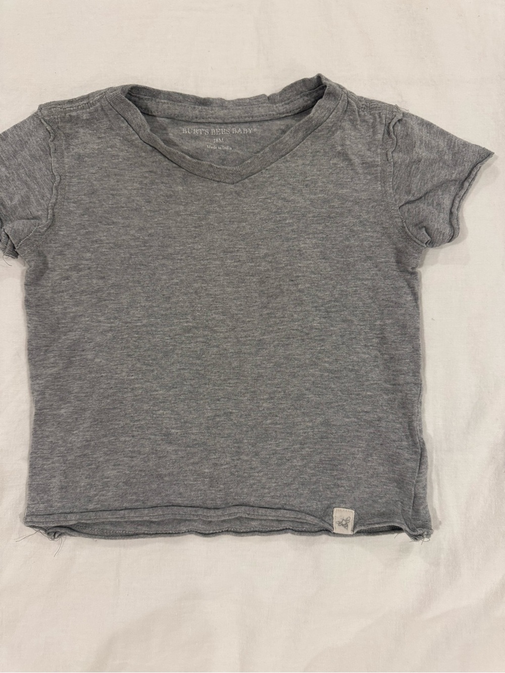 Burt's Bees Baby Gray V-Neck Short Sleeve Tee